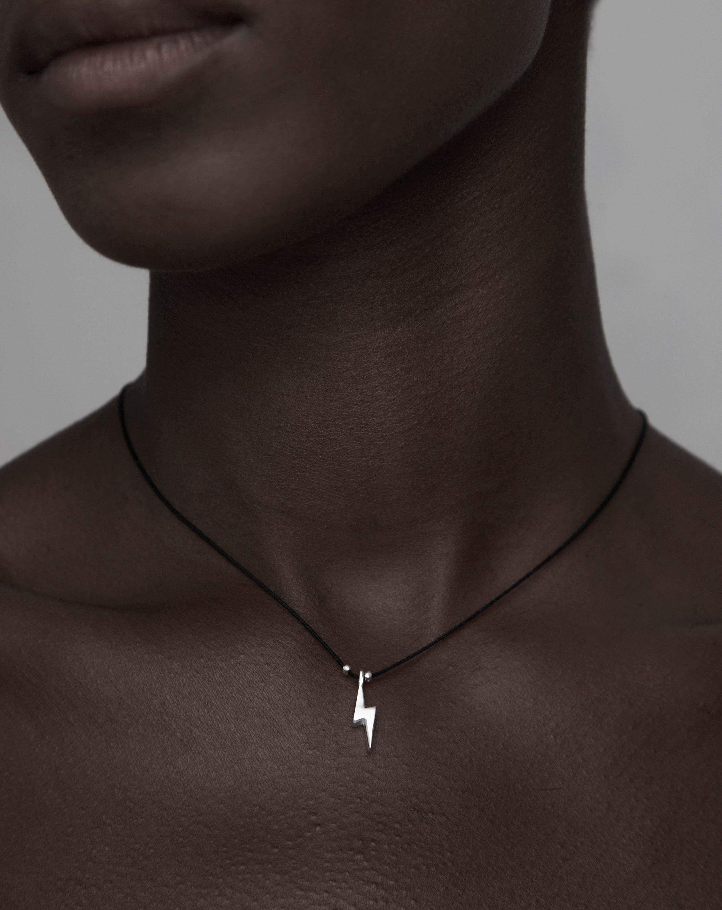 Lightning Bolt Necklace Gold | Dainty Pave Charm – Amanda Deer Jewelry