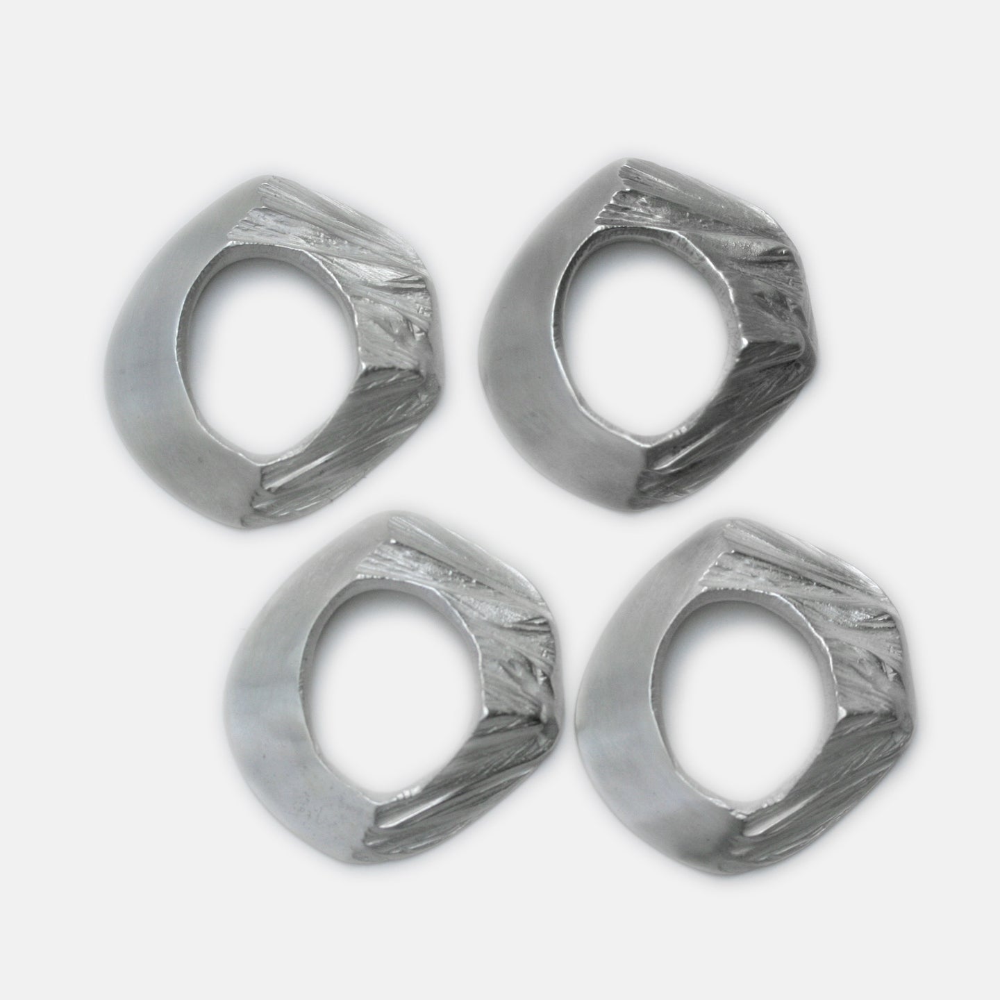 Glacier Napkin Rings, Silver - set of 4