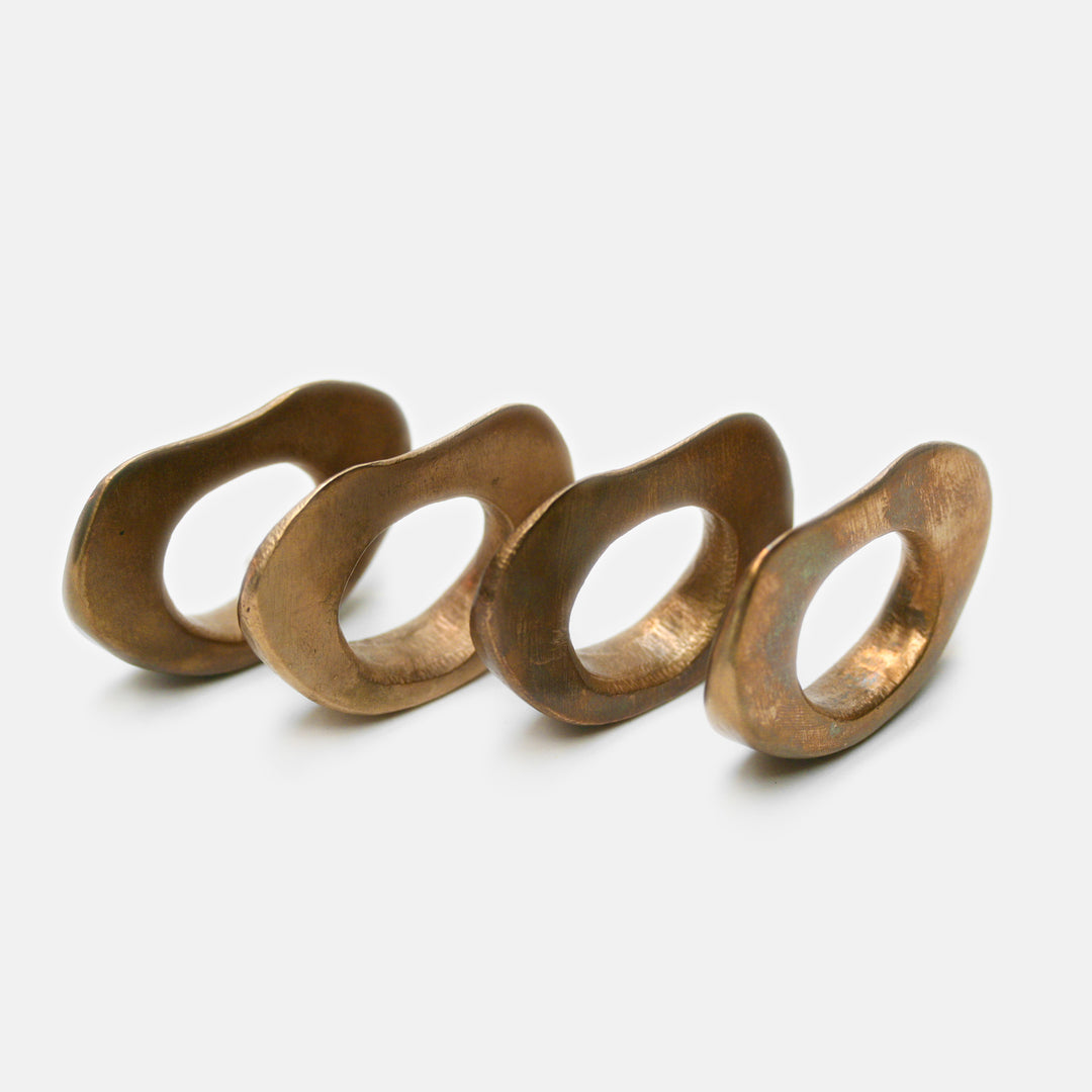 Strata Napkin Rings, Bronze set of 4 Jill Platner